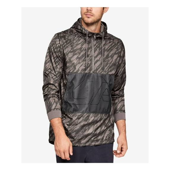Under Armour Mens Camo-print Windbreaker Jacket, Green, Large