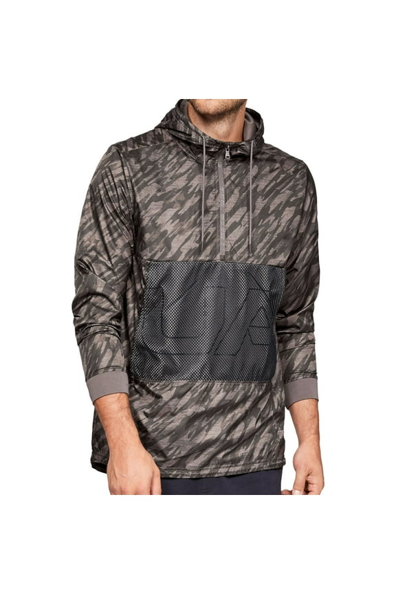 Mens Camo-print Windbreaker Jacket, Green, XX-Large