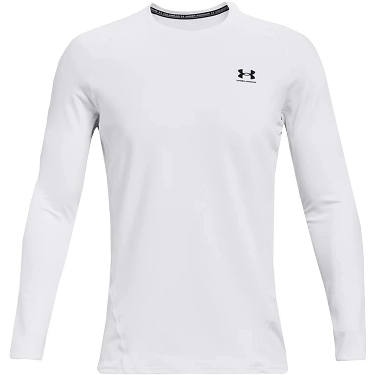 Under Armour Mens ColdGear Fitted Crew Medium White 100/Black