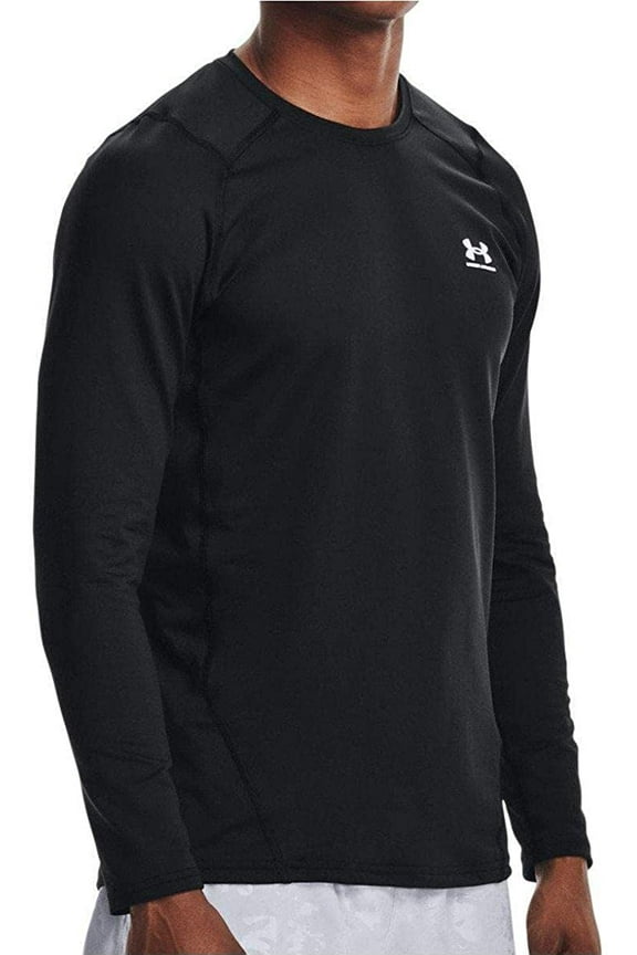 Mens ColdGear Fitted Crew X-Large Black 001/White