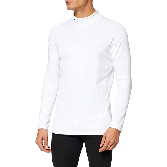 Under Armour Mens ColdGear Fitted Mock Medium White 100/Black