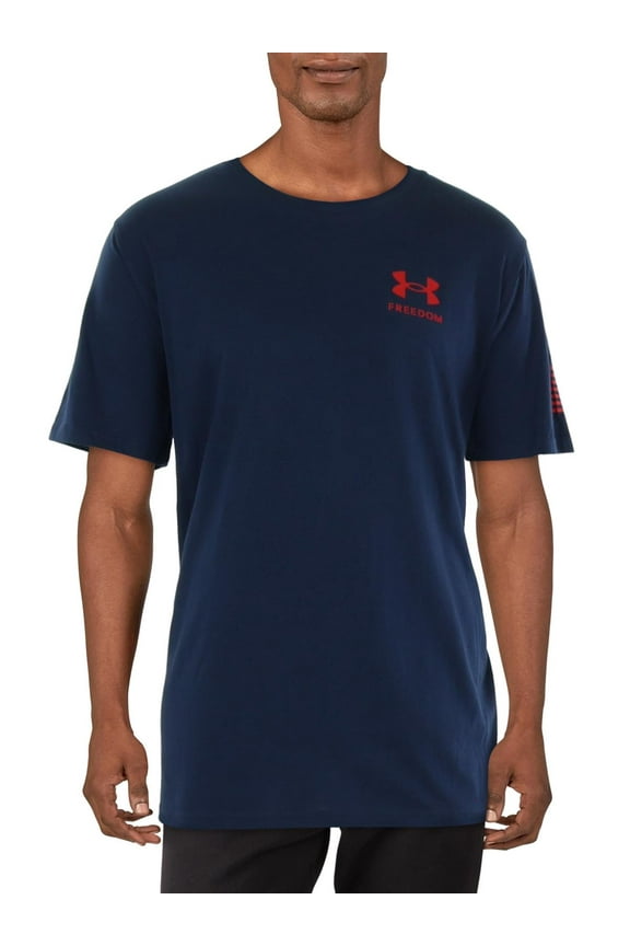 Mens Freedom Flag Gradient Graphic Cotton Shirts & Tops