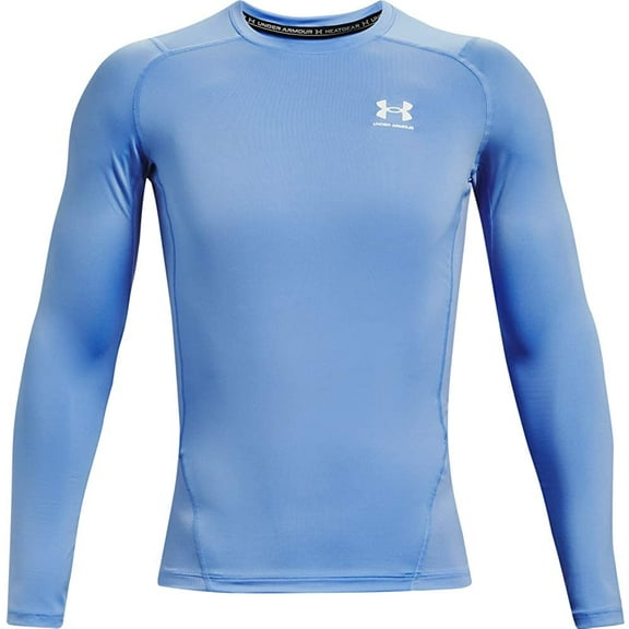 Under Armour Mens HeatGear Compression Long-Sleeve T-Shirt Carolina Blue 475/White Large