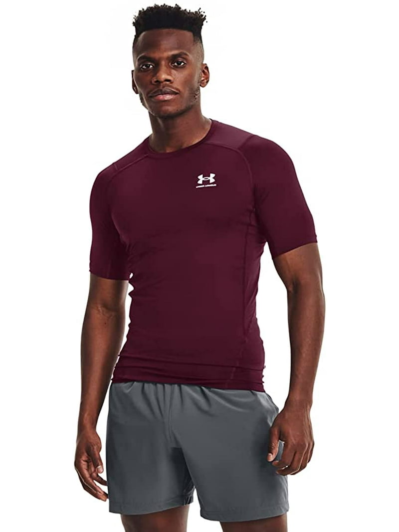 Under Armour Mens HeatGear Compression Short-Sleeve T-Shirt Maroon