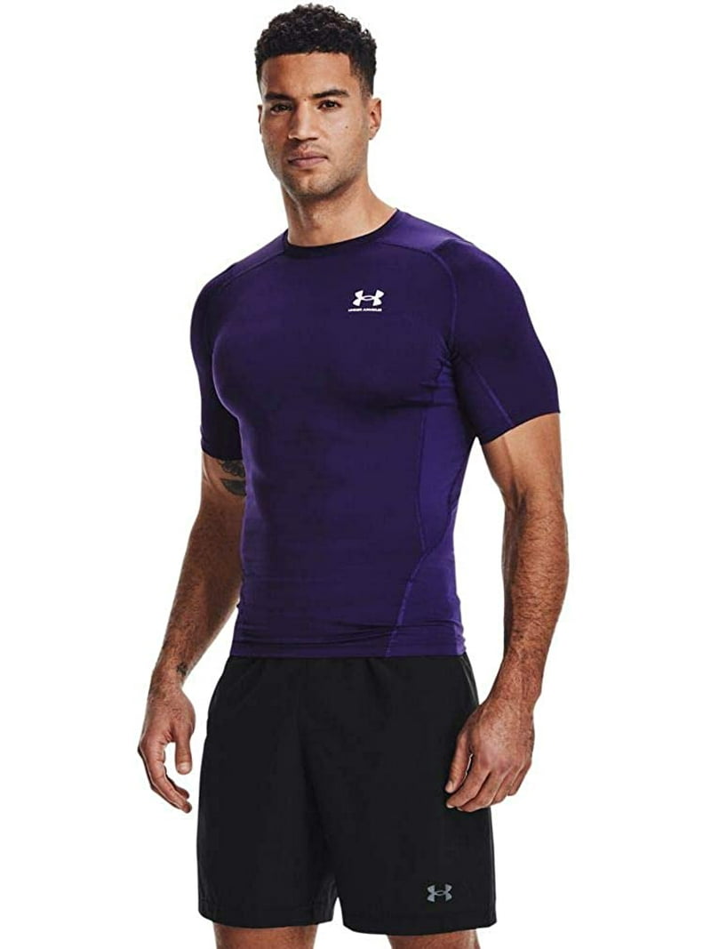 アンダーアーマー メンズ Tシャツ Men's HeatGear Armour Short Sleeve - Purple/White Under Armour Mens HeatGear Compression Short-Sleeve T-Shirt Purple