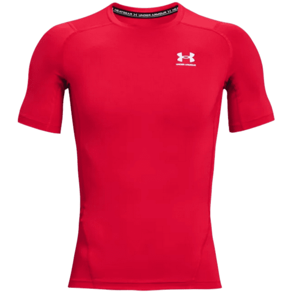 Under Armour Mens HeatGear Compression Short-Sleeve T-Shirt Red 600/White XX-Large