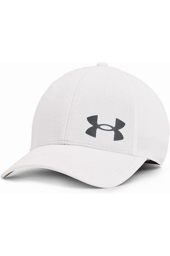 Mens Iso-chill ArmourVent Fitted Baseball Cap White 100/Pitch Gray X-Large-XX-Large