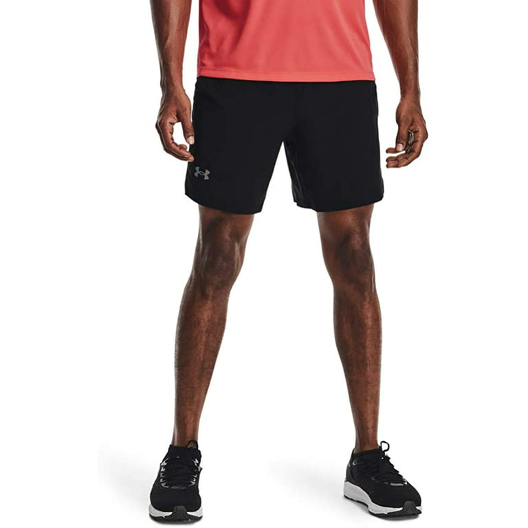 Under Armour Mens Launch Stretch Woven 7-inch Shorts Black/Reflective  XX-Large 