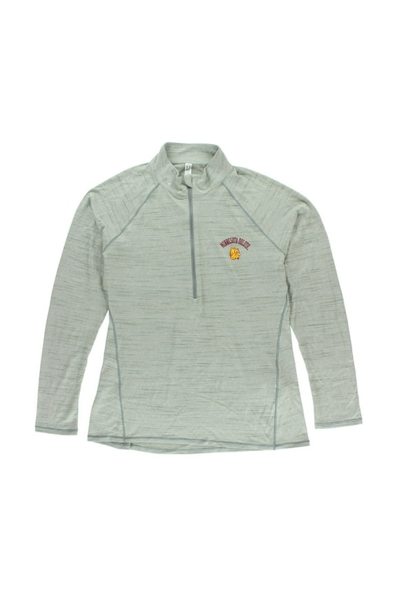 Mens Minnesota Duluth Half Zip Poly Tech Pullover Shirt Grey Xl, Color: Heather Grey/Orange