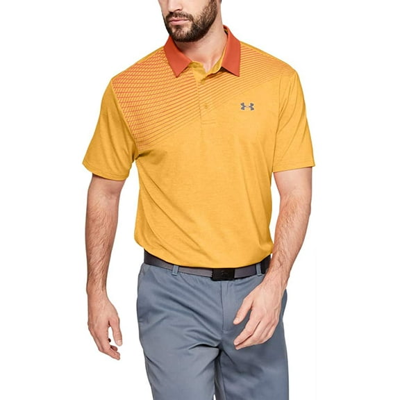 Under Armour Mens Playoff 2.0 Golf Polo , Mango Orange 493/Pitch Gray , Large