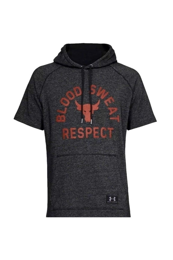 Mens Project Rock Respect Short Sleeve Hoodie S 1326409-001