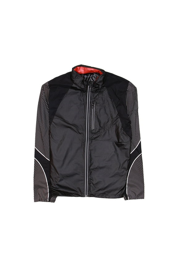 Mens Run Impasse Wind Reflect Windbreaker Jacket (Large, Black)
