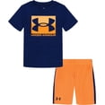 thumbnail image 1 of Under Armour Mens Sleeve Tee Set, Lightweight Breathable T-Shirt And Short Set, Royal Dropback, 6 US, 1 of 3
