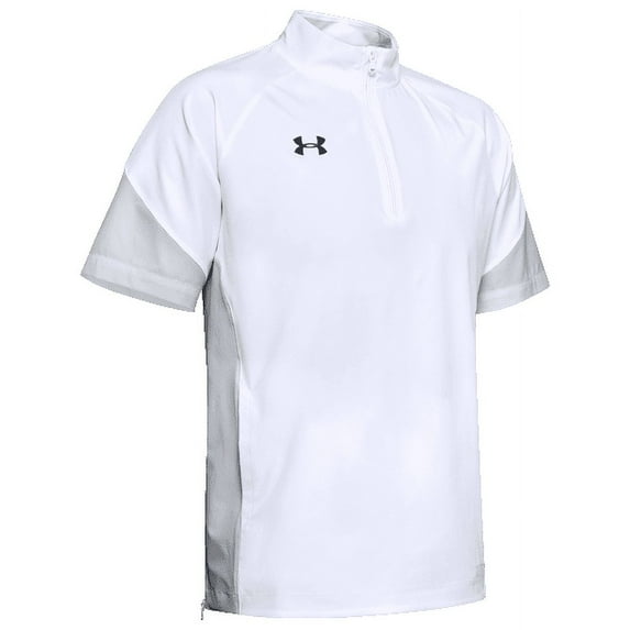 Under Armour Mens Squad Short Sleeve Coach'S 1/4 Zip Pullover White Medium