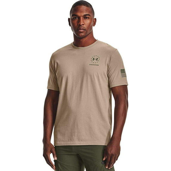 Under Armour Mens Tac Freedom Spine T-Shirt Desert Sand 290/Marine Od Green XX-Large