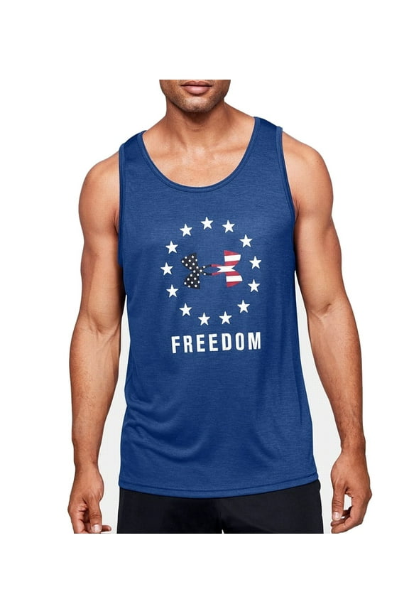 Men's Freedom Tech Bfl Tank Top, Blue, Small
