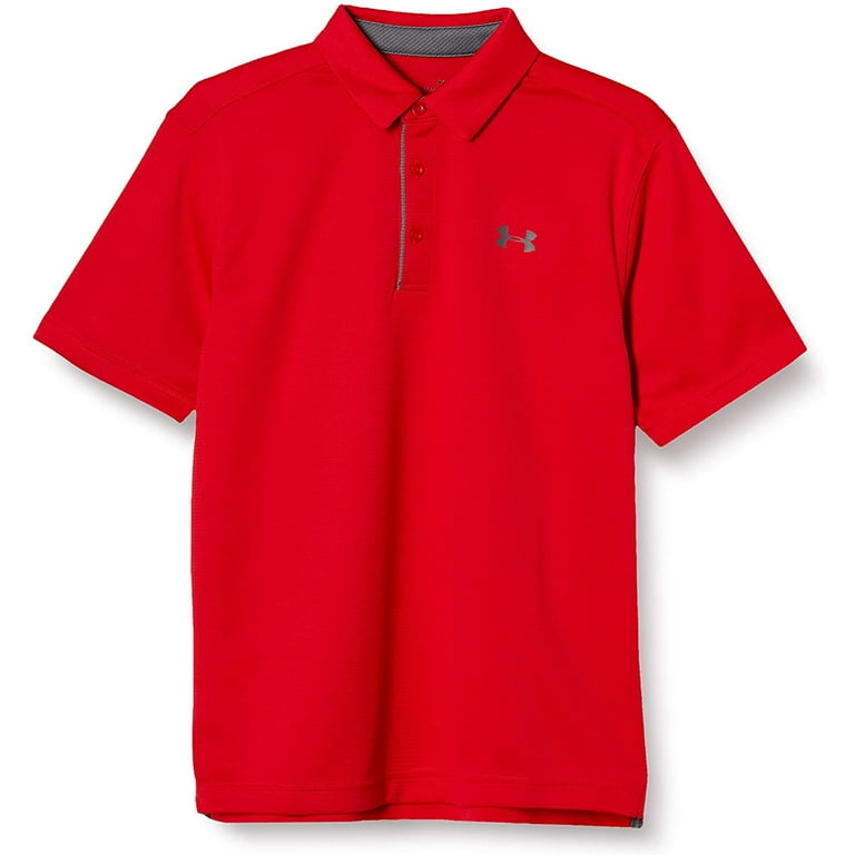 Under Armour Mens Tech Golf Polo Red 600/Graphite 3X-Large Tall