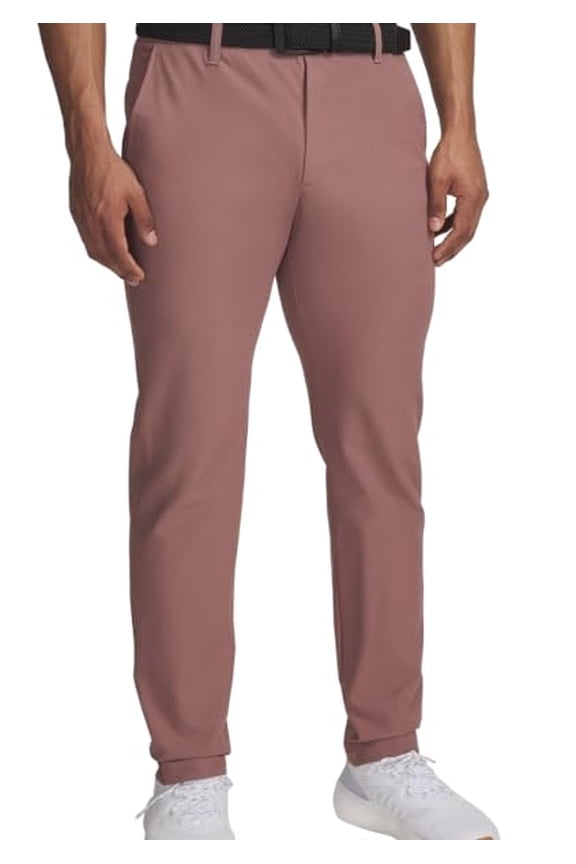 Mens UA Drive Tapered Pants, Maroon Mist/Halo Gray, 36/32