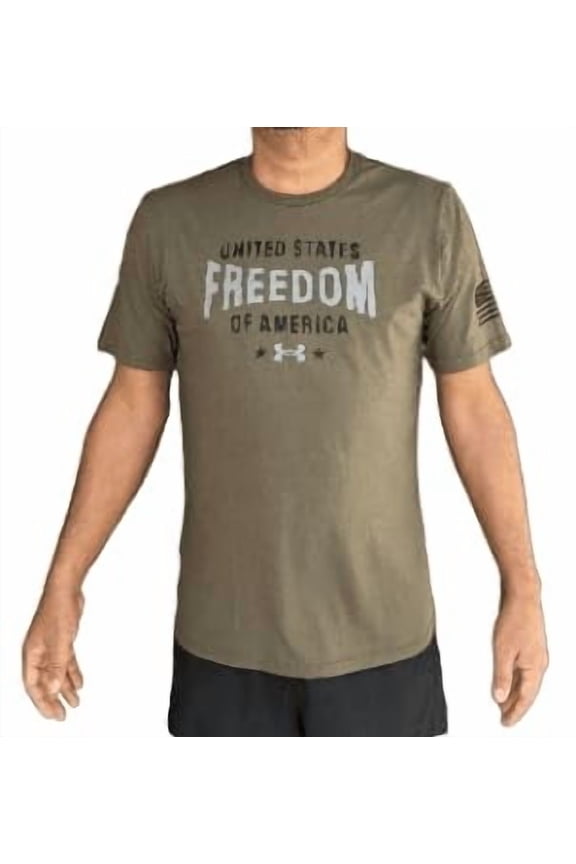 Mens UA Freedom Flag USA T-Shirt, Marine Green, Medium