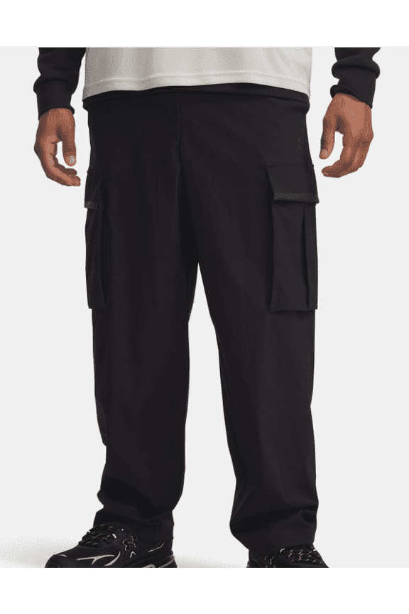 Mens UA Unstoppable Textured Woven Cargo Pants Black X-Large