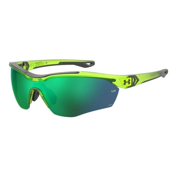 Under Armour Yard Pro ANSI Z87+ Green Yellow Fluo Semi-Rimless Wrap Unisex Sunglasses - UAYARDPRO-00IE-V8