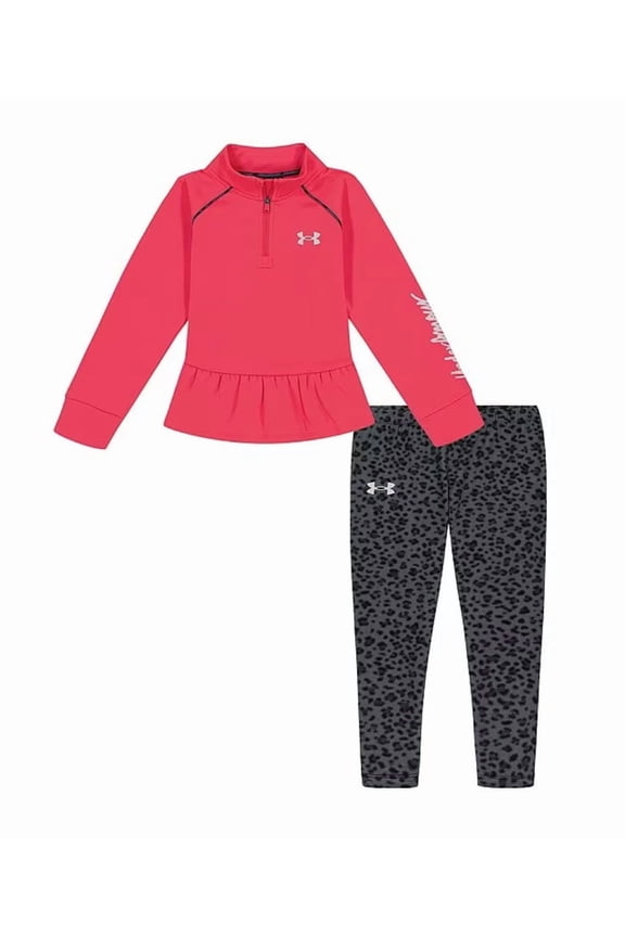 PINK SHOCK Girl's Spotted Halftone 1/4 Zip & Legging Set, US 5 Kids