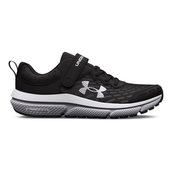 Under Armour Preschool Assert 10 AC Kids' Running Shoes Color: Black White White Size: 11 WIDE