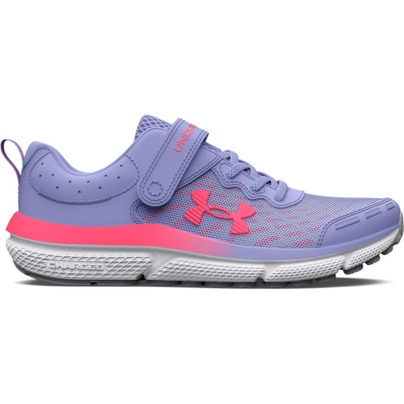 Under Armour Preschool Assert 10 AC Wide Kids' Running Shoes Color: Ice Halo Gray Pink Size: 3