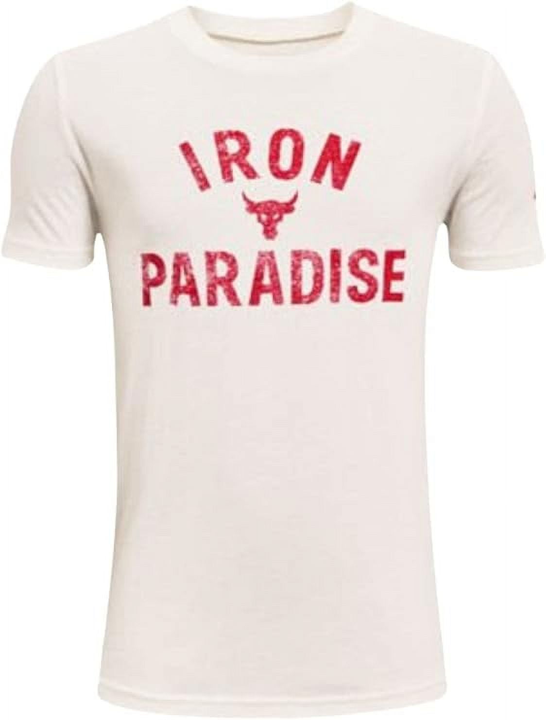 Under Armour Project Rock Boy's Kids Iron Paradise Tee T-Shirt ...