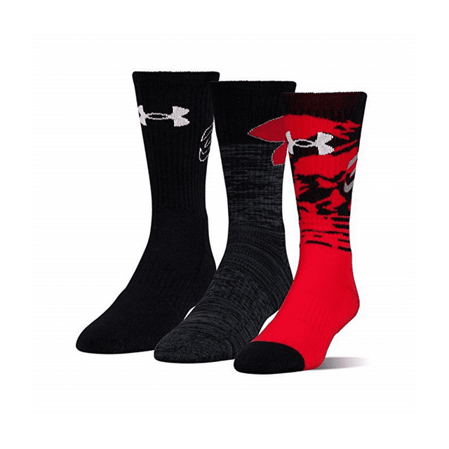 Under Armour Socks Boys Phenom Curry Crew (3 Pack) Youth Large