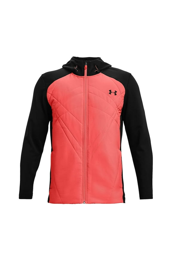 Sprint Hybrid Mens Color Block Hooded Jacket (XLarge, Venom Red)