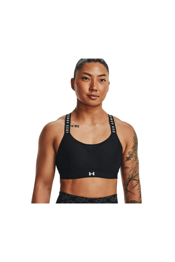 Strappy Wordmark Sport Bralette Womens Sports Bras Size S, Color: Black/White