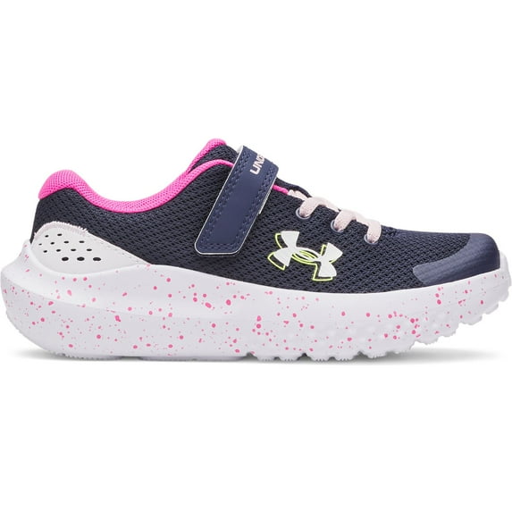Under Armour Surge 4 AC Little Kids' Running Shoes Color: Midnight Navy Pink Size: 3