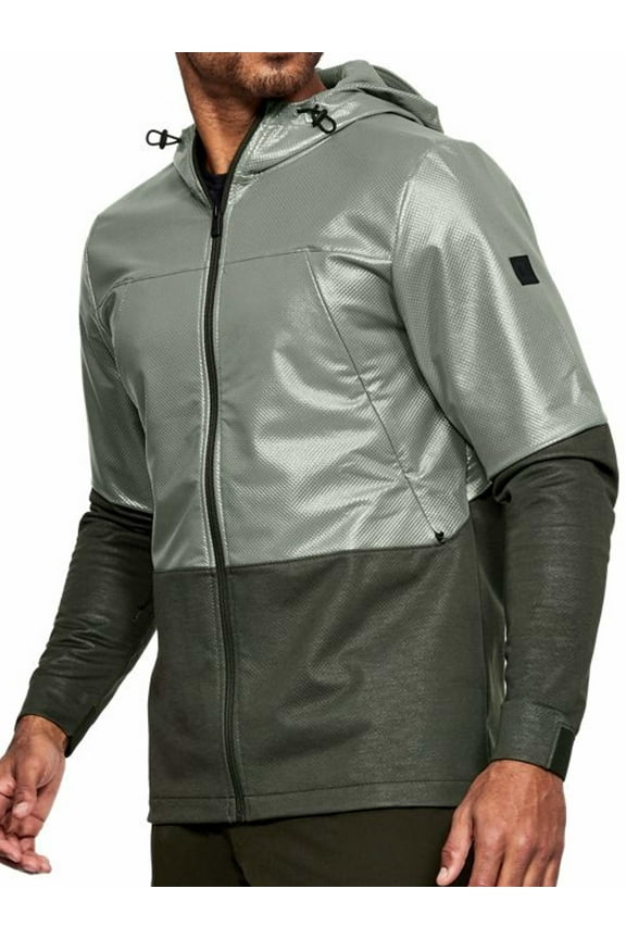 'Swacket' Mens Color Block Hoodie (Medium, Moss Green/Black)