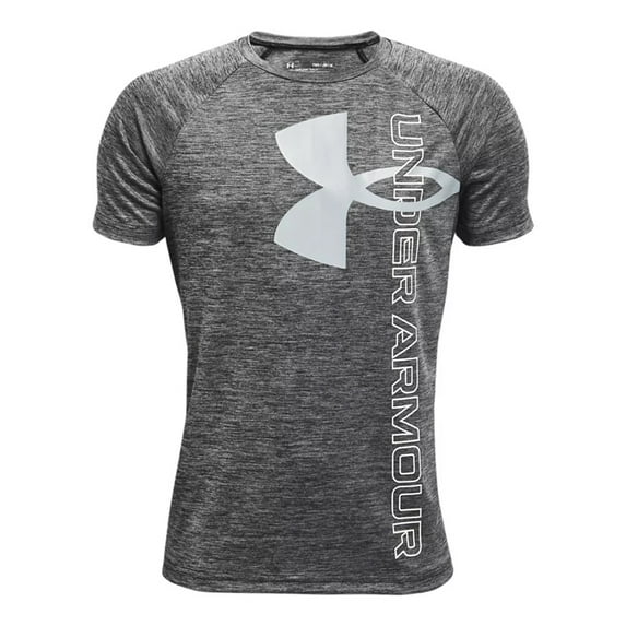 Under Armour Tech Split Logo Hybrid Kids Short Sleeve T-Shirt Black - YM