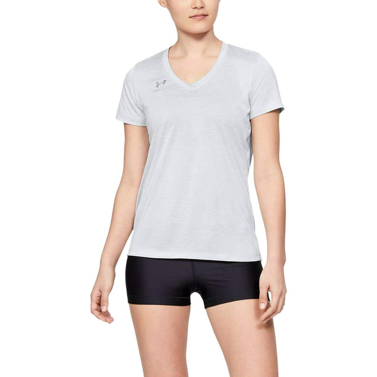 Under Armour Tech V-Neck Sleeve T-Shirt, Halo Gray (014)/Metallic Silver,  Large