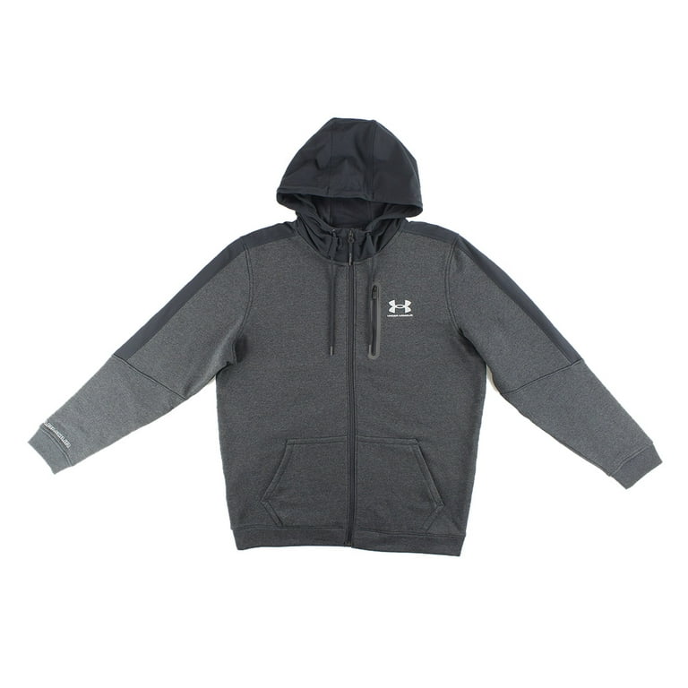 Under Armour Threadborne Fleece Full Zip Mens Active Hoodies Size L Color Charcoal Grey Grey