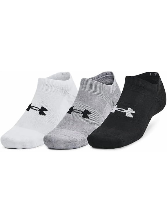 Unisex Under Armour UA Essential 6-Pack Ultra Low Socks Multi Color .Black-white- Gray