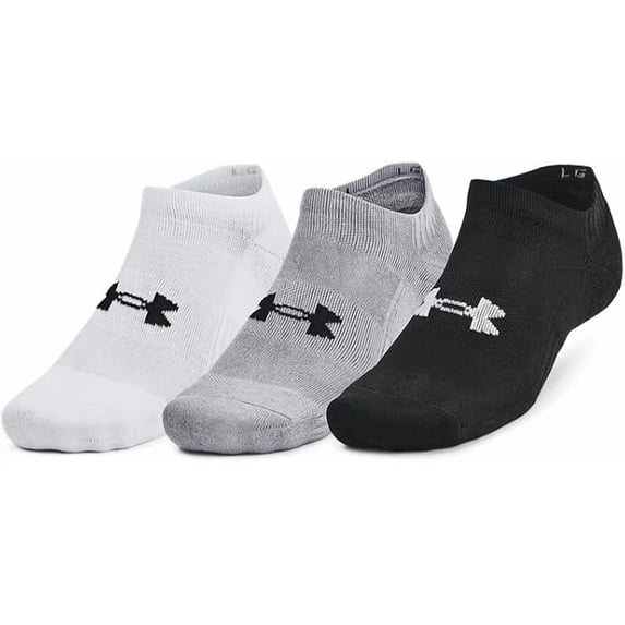 Unisex Under Armour UA Essential 6-Pack Ultra Low Socks Multi Color .Black-white- Gray