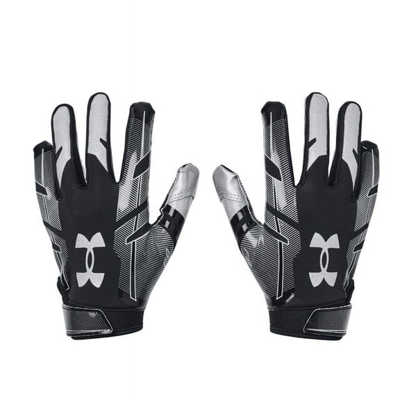 Under Armour UA F8 Football Glove - Youth (Black / Metallic Silver,L)