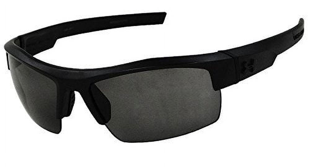 Under Armour UA Igniter Men's Sunglasses Satin Black Frame Gray Half Rim Lenses