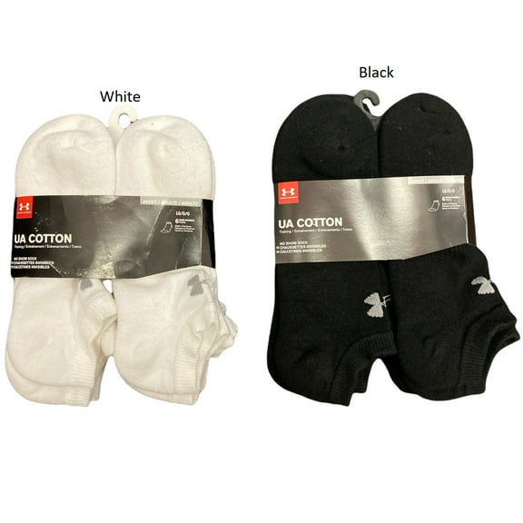 Under Armour UA Men's Charged Cotton 2.0 No Show 6-Pack Socks (Black, M)