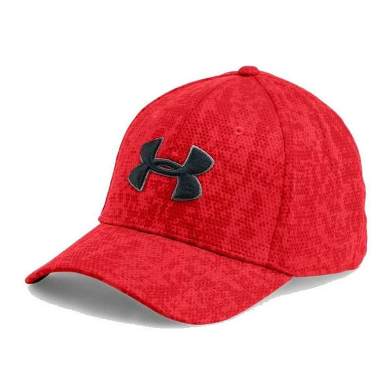 Under Armour UA Men's Printed Blitzing Stretch Fit Cap 1273197 (Red, L/XL)  