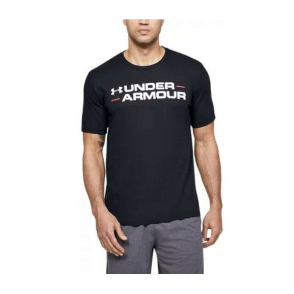 Under Armour UA Men's Size T-Shirt Branded Wordmark Short Sleeve Tee Black