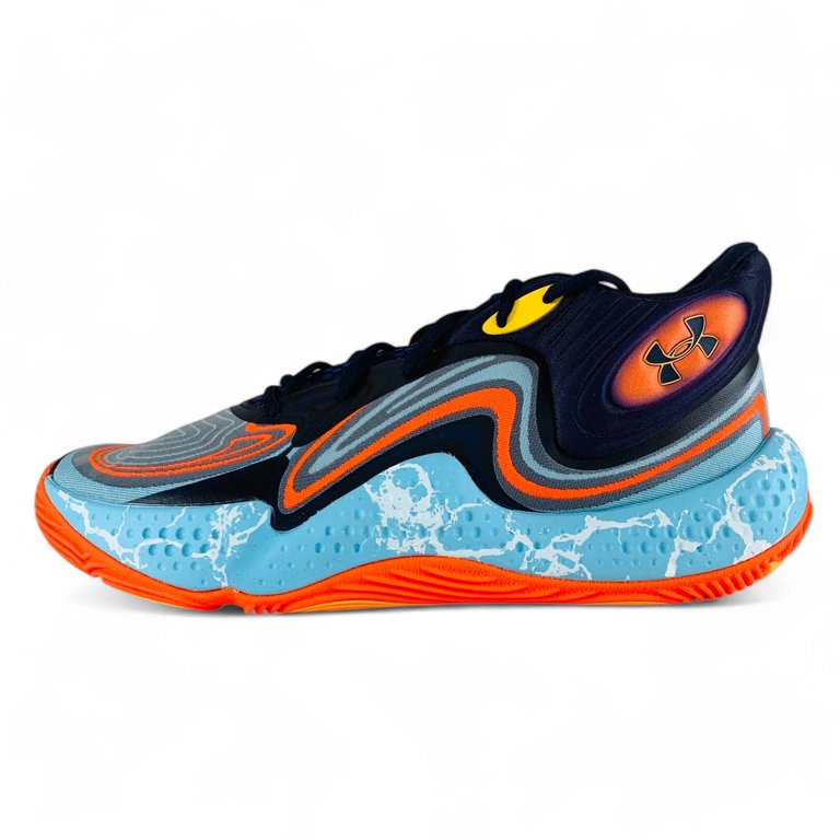 Under Armour Spawn 6 Mid E24 Navy Sky Blue Men\'s Basketball Shoes 3028336-400 Spawn 6 Mid E24  main image 3