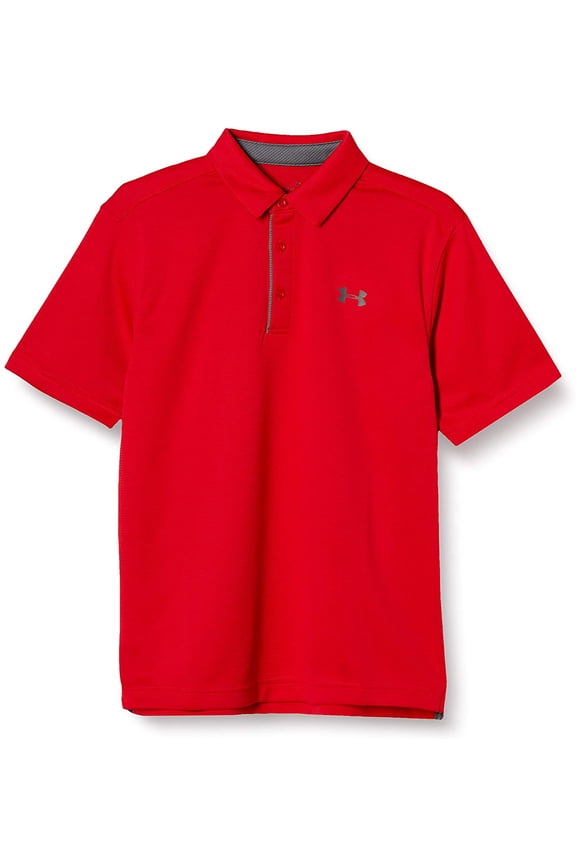 UA Tech Golf Polo, Red 600/Graphite