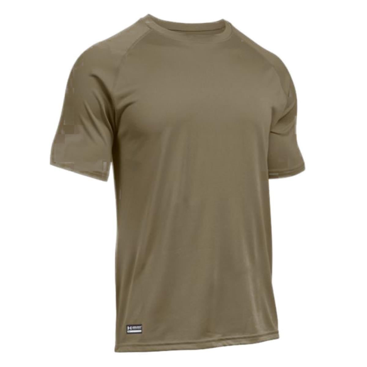 under armour 1005684 men's tan tactical tech short sleeve shirt - size  medium