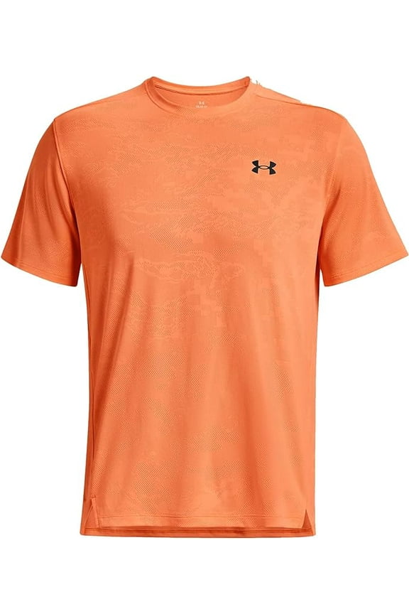 UA Tech Vent Jacquard SS - 1377052-866 - Orange Blast/Black -L