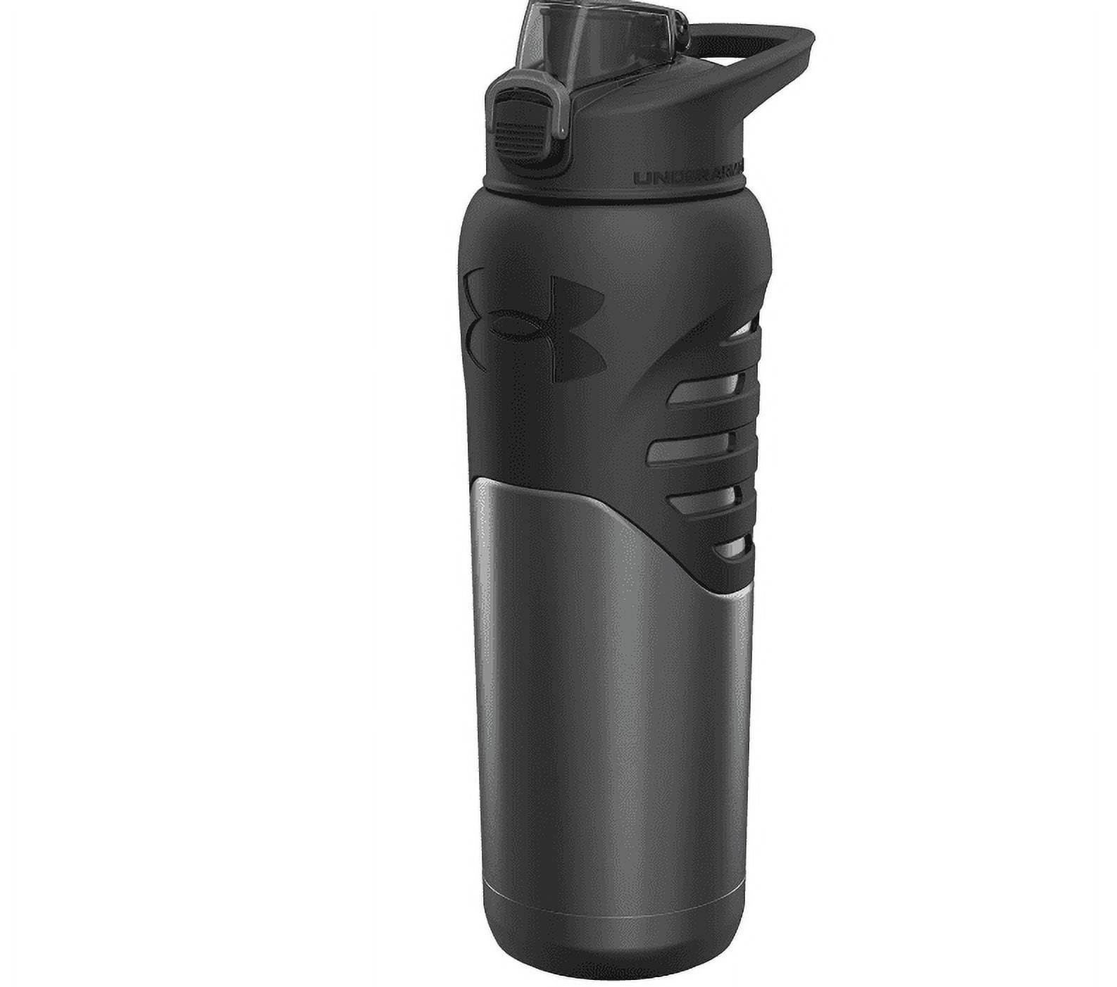 Under Armour Dominate Stainless Steel Water Bottle, 24oz, Silicon Body  Grip, Vacuum Insulated, Carabiner Hook Carry, Protective Cap, Leak Proof,  For