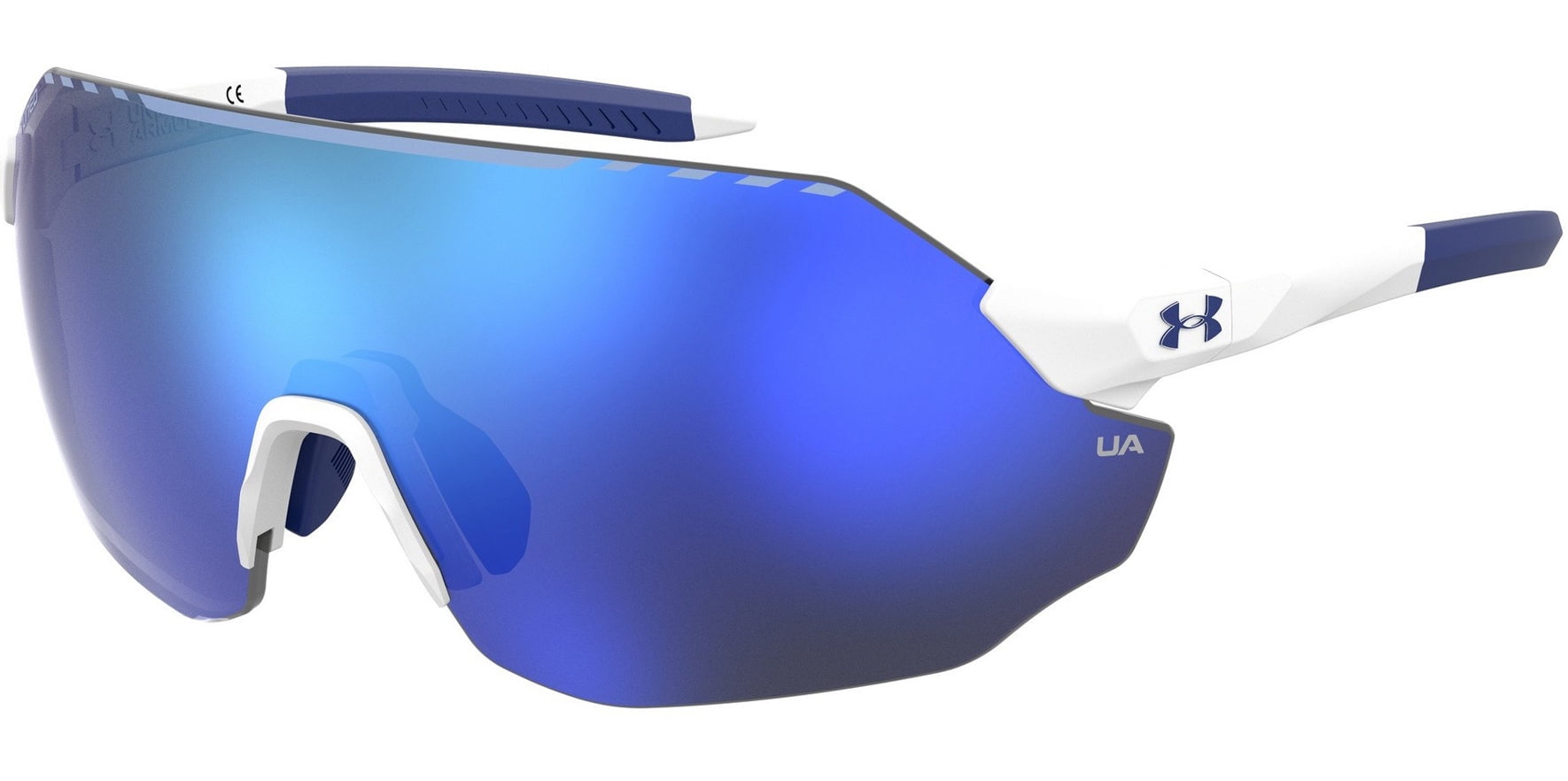 Under Armour Unisex Matte White Blue Halftime Rimless Shield